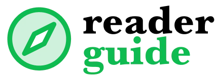 Reader Guide Logo with black and green text