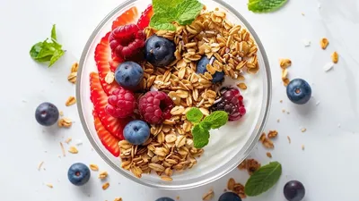 Coconut Yogurt Parfait | Layers Of Coconut Yogurt Granola And